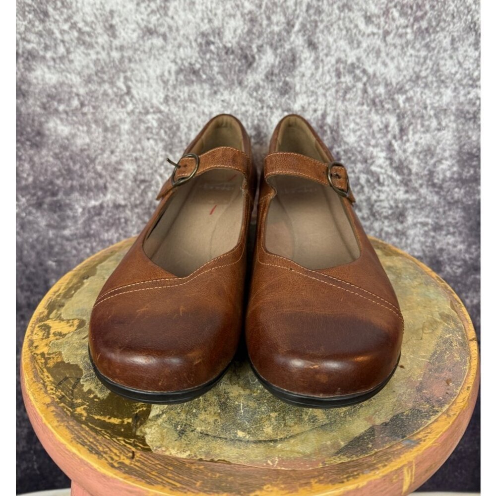 Dansko Womens Mary Jane Shoes 11 EUR 42 Brown Oiled leather Boho Vintage Style - Picture 7 of 14